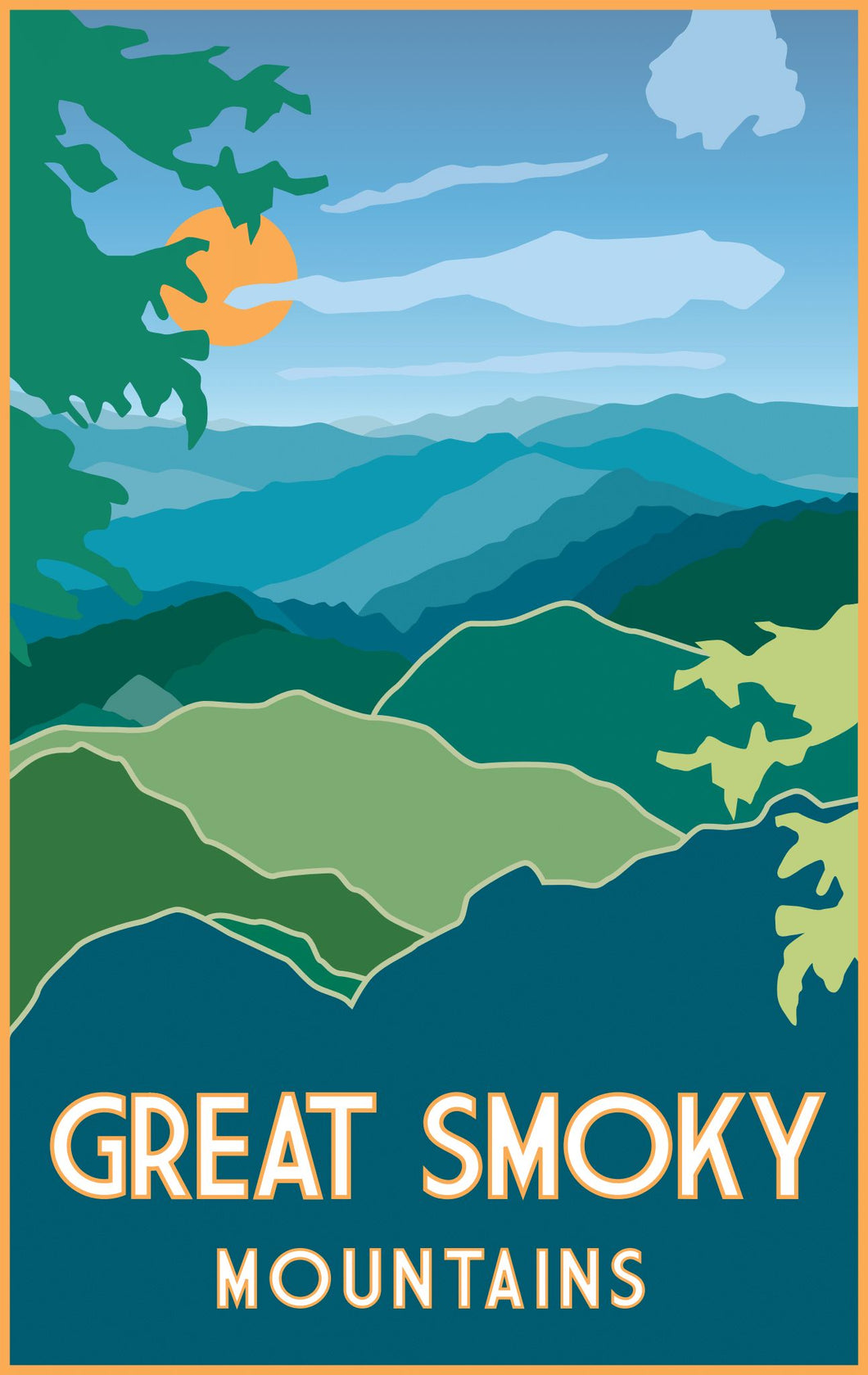 Great Smoky Mountains Summer Nature Travel Print 11 x 17