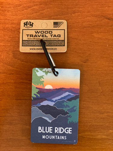 Blue Ridge Mountains Wood Luggage/Backpack/Golf Tag