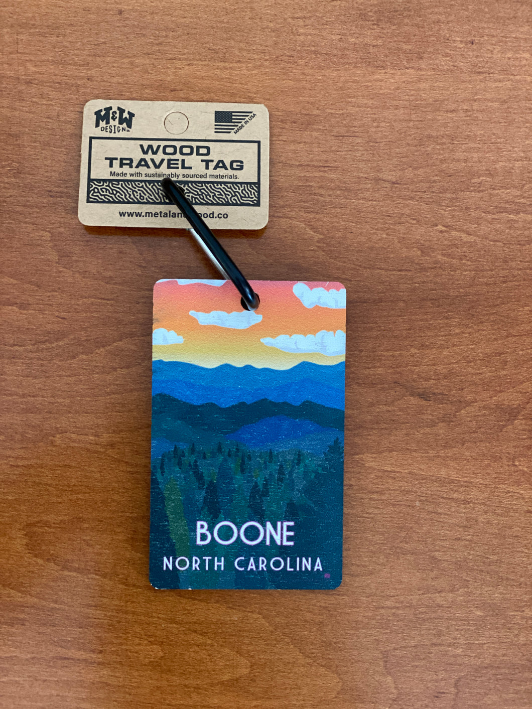 Boone North Carolina Wood Luggage/Backpack/Golf Bag Tag