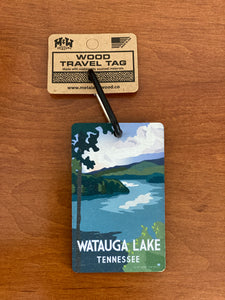 Watauga Lake Wood Luggage/Backpack/Golf Bag Tag
