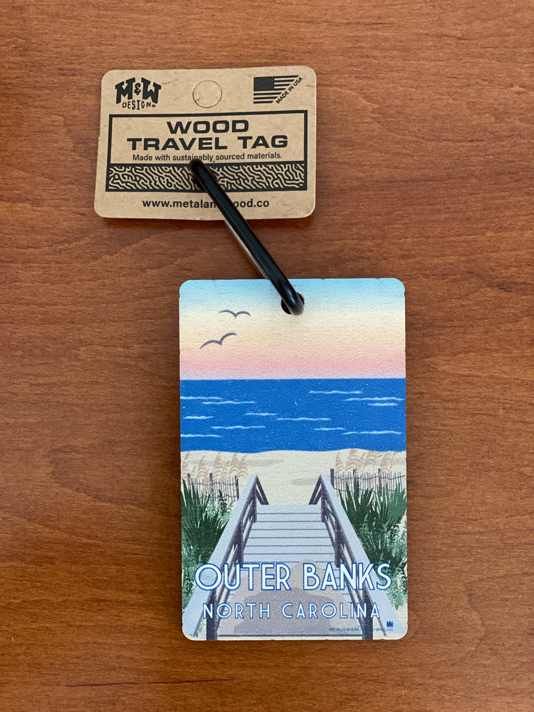 Outer Banks Wood Luggage/Backpack/Golf Bag Tag