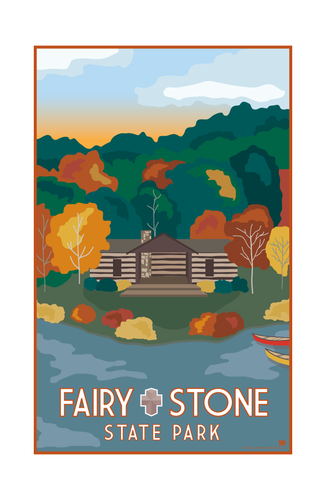 Fairy Stone Virginia State Park Fall Travel Print 11 x 17