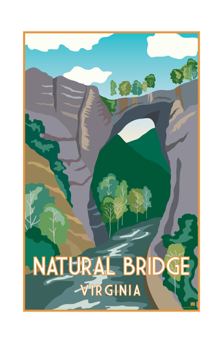 Natural Bridge Virginia Nature Travel Print 11 x 17