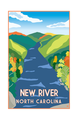 New River North Carolina Nature Travel Print