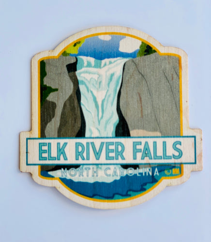 Elk RIver Falls North Carolina Water Resistant Wood Sticker