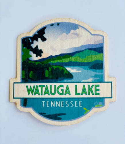 Watauga Lake Tennessee Water Resistant Wood Sticker