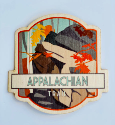 Appalachian Trail in Autumn Water Resistant Wood Sticker