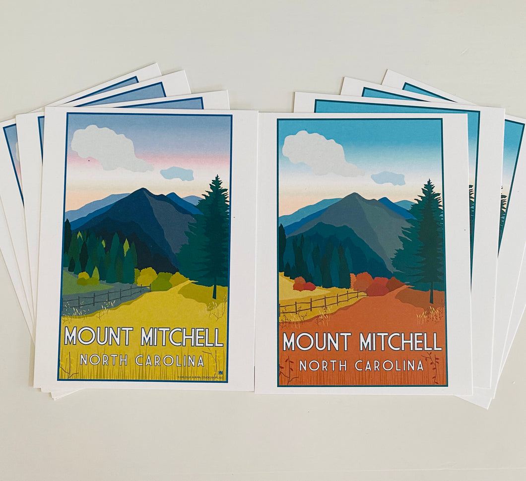 North Carolina's Mt Mitchell summer/Autumn recycled Note Cards