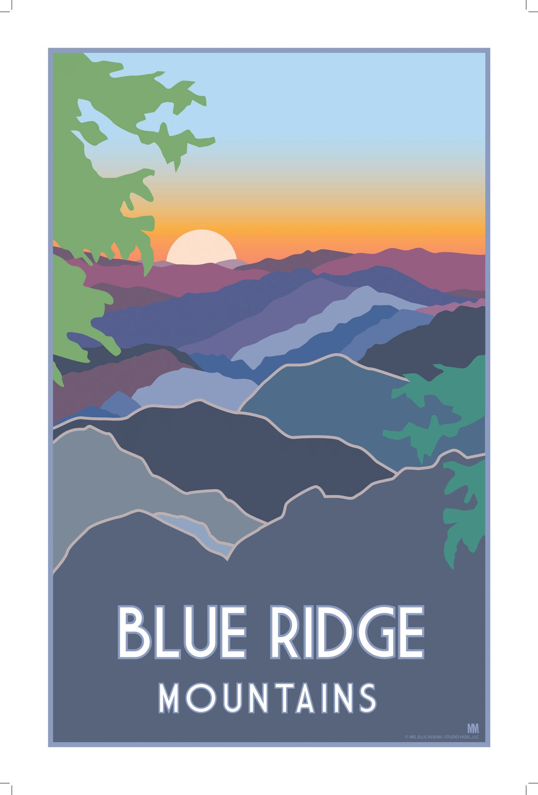 Blue Ridge Mountains Nature Travel Print 11 x 17