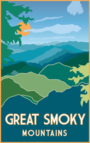 Great Smoky Mountains Summer Nature Travel Print 11 x 17