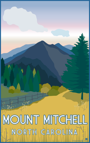 Mt Mitchell North Carolina Spring Nature Travel Print